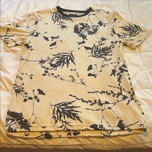 Botanical Print Beige T-Shirt
